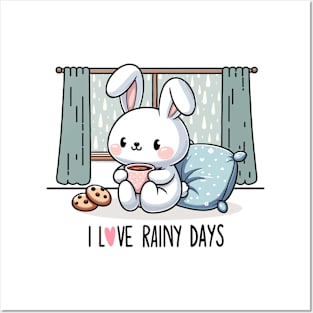 I Love Rainy Days. Cozy Rabbit. Posters and Art